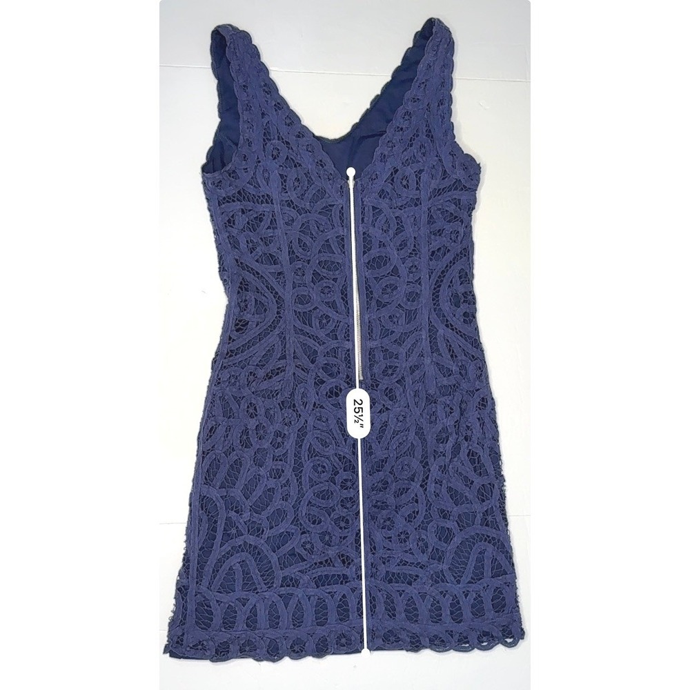 Lilly Pulitzer Reeve True Navy Sheath Dress SMALL Battenberg Lace Sleeveless - Picture 9 of 10